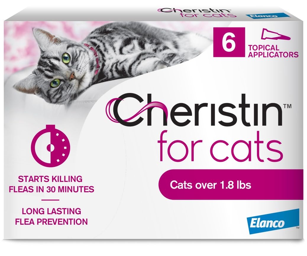 Cheristin Flea Treatment & Prevention for Cats Over 1.8 lbs, 6ct | Fast-Acting F