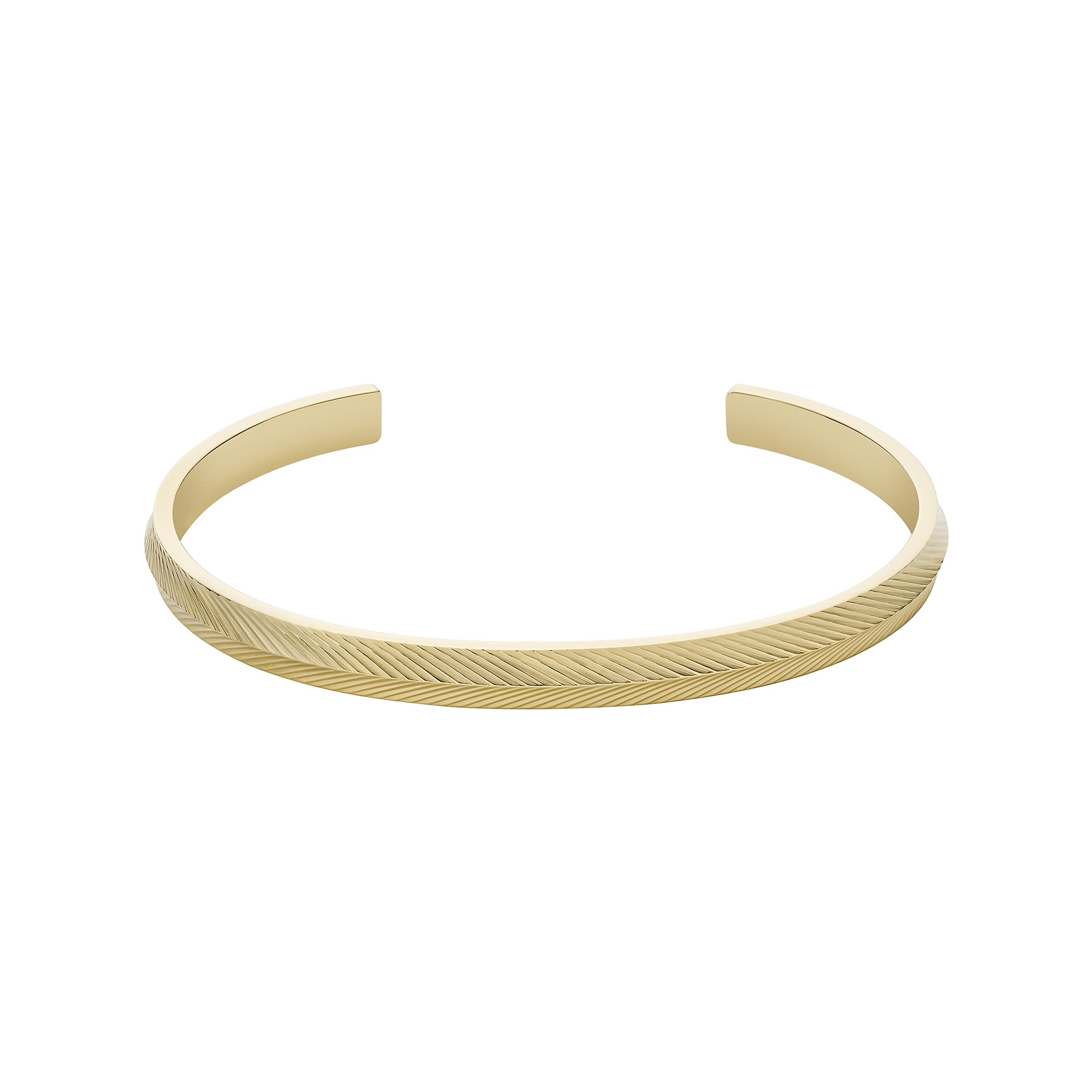Fossil Women's Stainless Steel Gold-Tone Bangle Bracelet, One Size, Metal, Agate