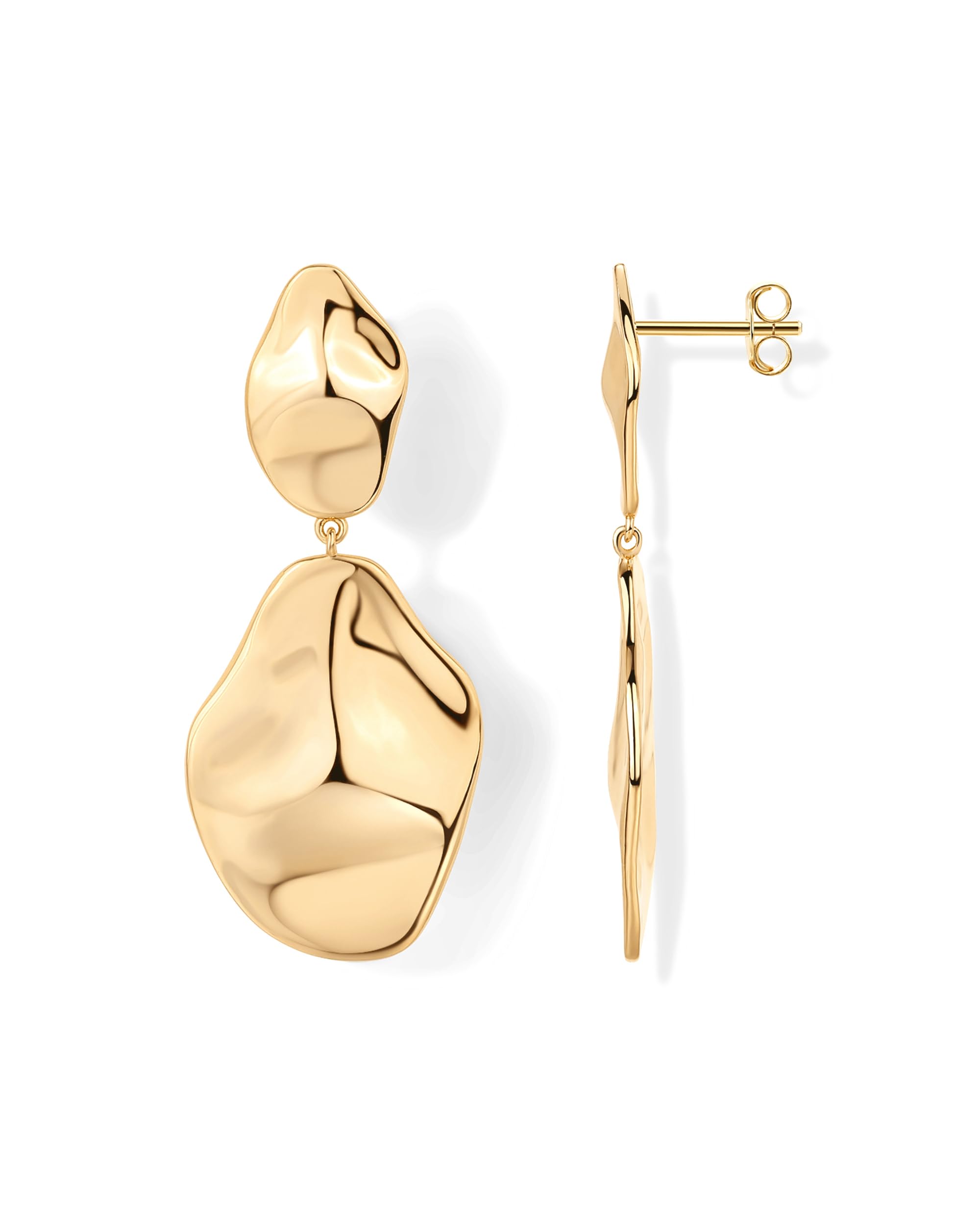 PAVOI 14K Gold Plated 925 Sterling Silver Posts Teardrop Statement Dangle Earrin