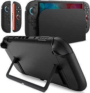 JETech Slim Dockable Case for Nintendo Switch 2, Black | Dockable Design for Joy-Con Detachable, Soft TPU Grip, Matte PC Back, Anti-Scratch Protection