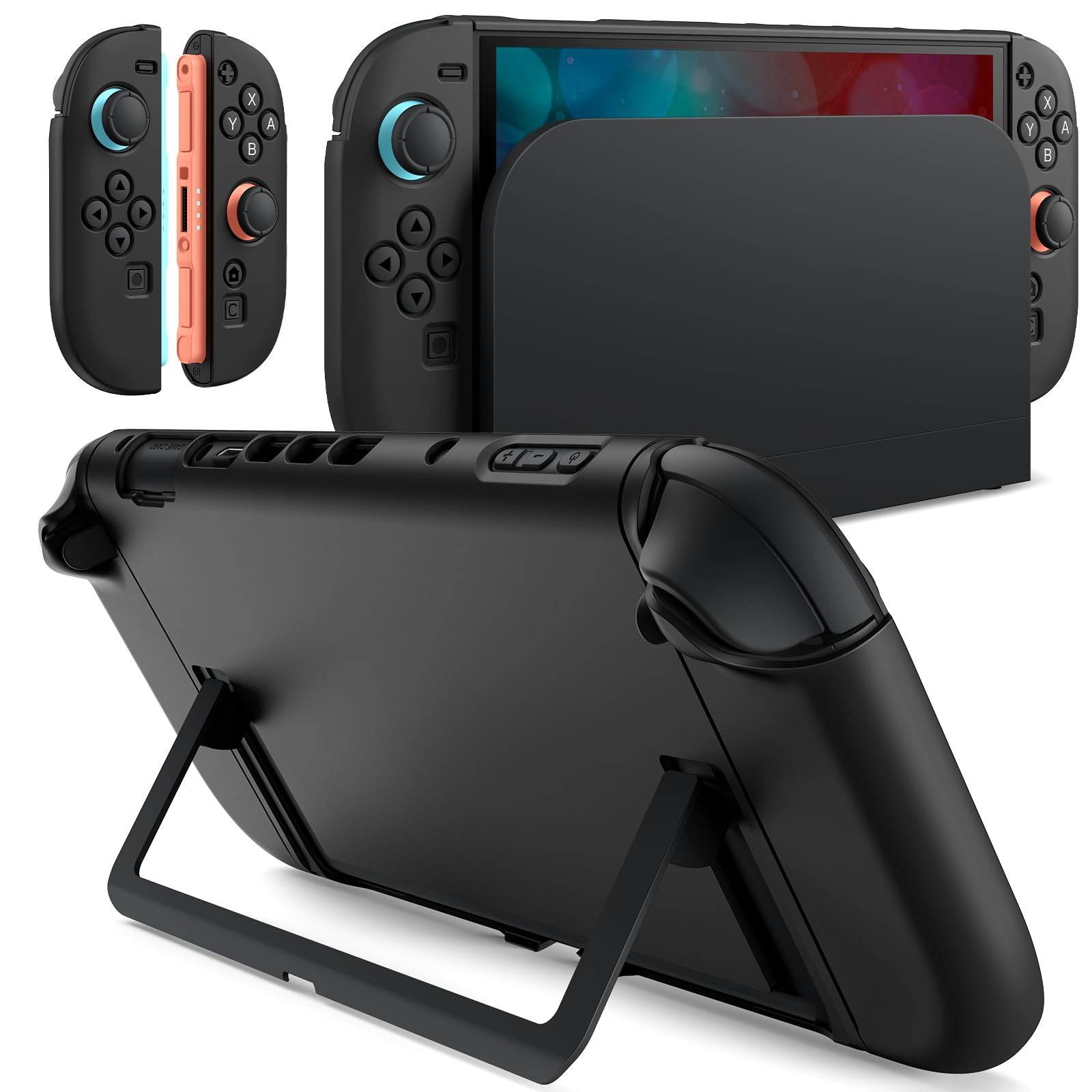 JETech Slim Dockable Case for Nintendo Switch 2, Black | Dockable Design for Joy