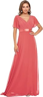 Ever-Pretty 09890 Women's High Elasticity V Neck A-Line Slit Empire Style