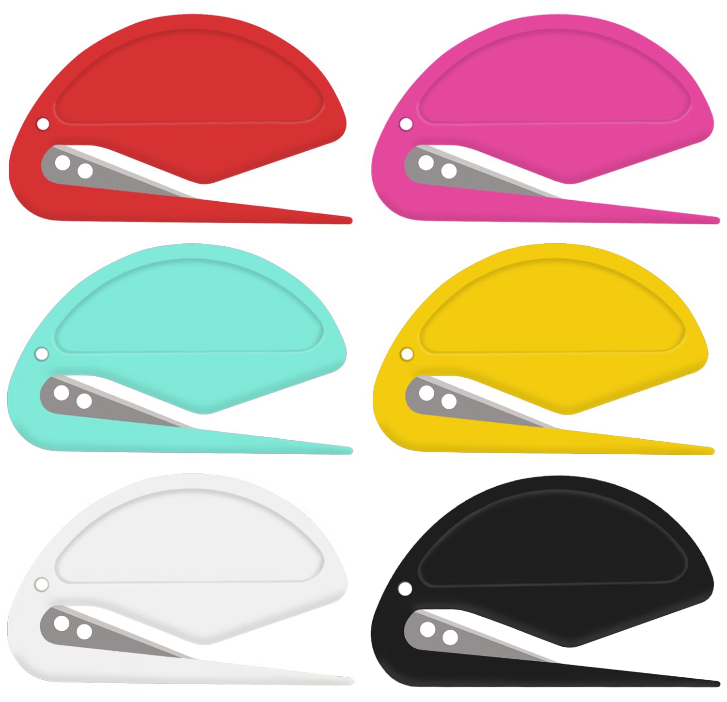 ZONICE 6 Pack Letter Openers - Concealed Blades, Ergonomic Grips | Lightweight e