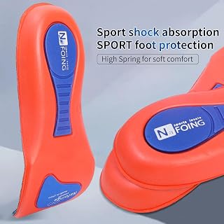 Sports Insoles Sole Shock Absorbing Deodorant Breathable Cushion Running Insoles for Feet Men Women Orthopedic Insoles, Red, 43-44