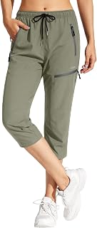 MOCOLY Women's Lightweight Hiking Trousers Cargo Joggers Pants Outdoor Casual Walking Trousers Elasticated Waist Tracksuit Trousers with Zip Pockets