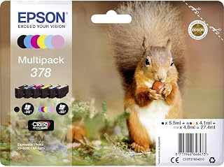 Epson 378 Squirrel Genuine Multipack, 6-colours Ink Cartridges, Claria Photo HD Ink