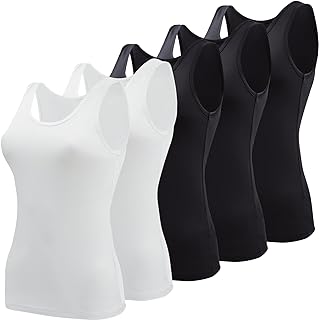 BQTQ 5 Piezas Camisetas Tirantes Mujer Tank Top Camisola Básica Camisola de Tirante Camiseta sin Mangas para Mujer