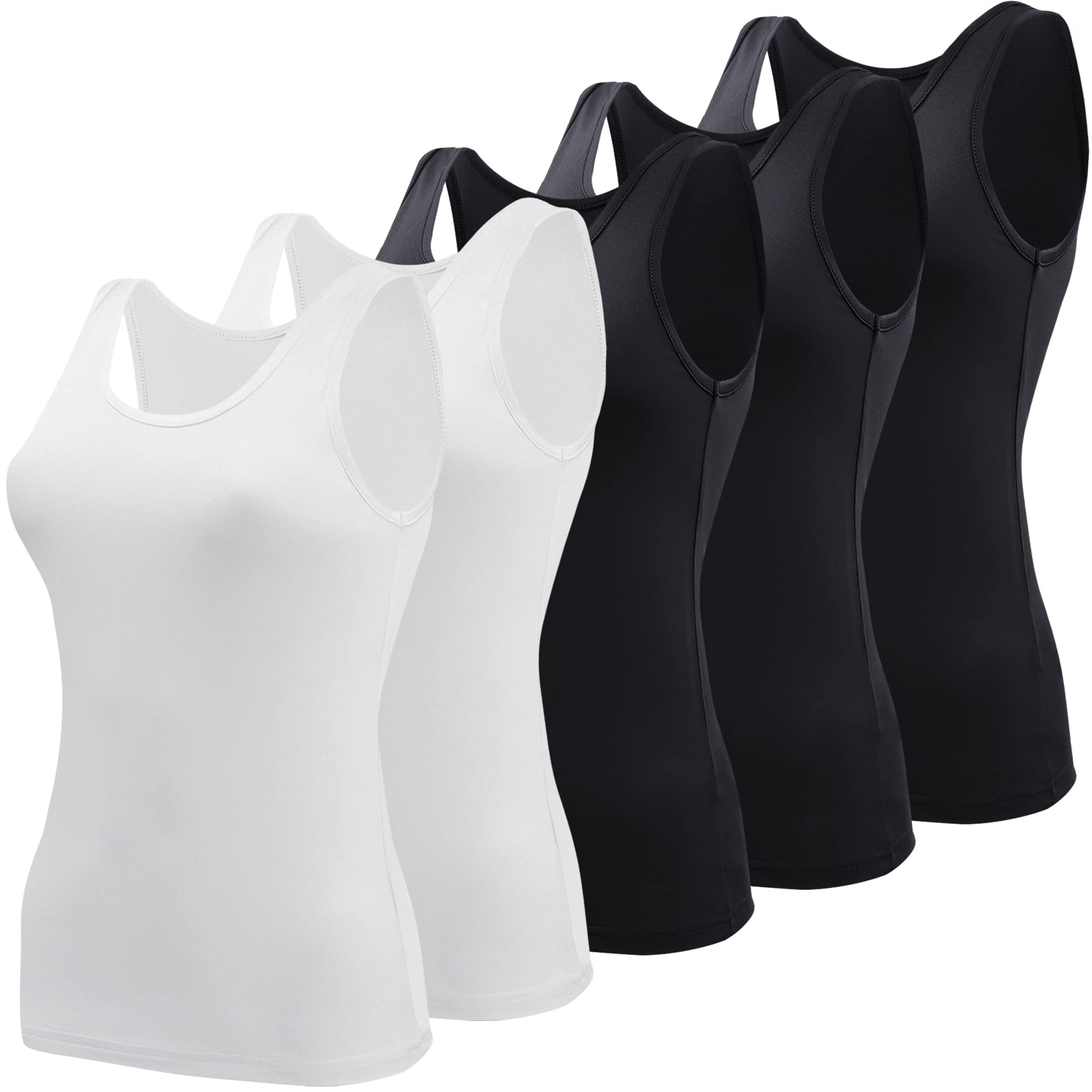 BQTQ 5 Piezas Camisetas Tirantes Mujer Tank Top Camisola Básica Camisola de Tira