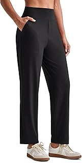 G4Free Women's Wide Leg Sports Trousers with Pockets Casual Bootcut Wide Yoga Pants Flare Leg Wide Bell Tight Elastic Gym Palazzo