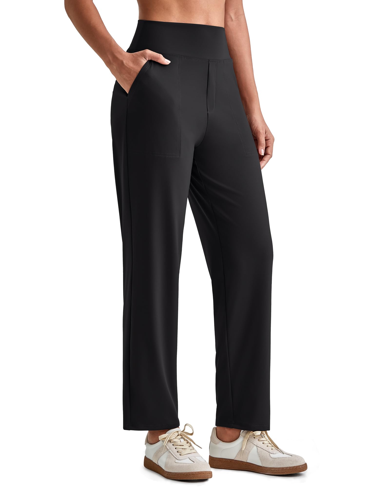 G4Free Women's Wide Leg Sports Trousers with Pockets Casual Bootcut Wide Yoga Pa