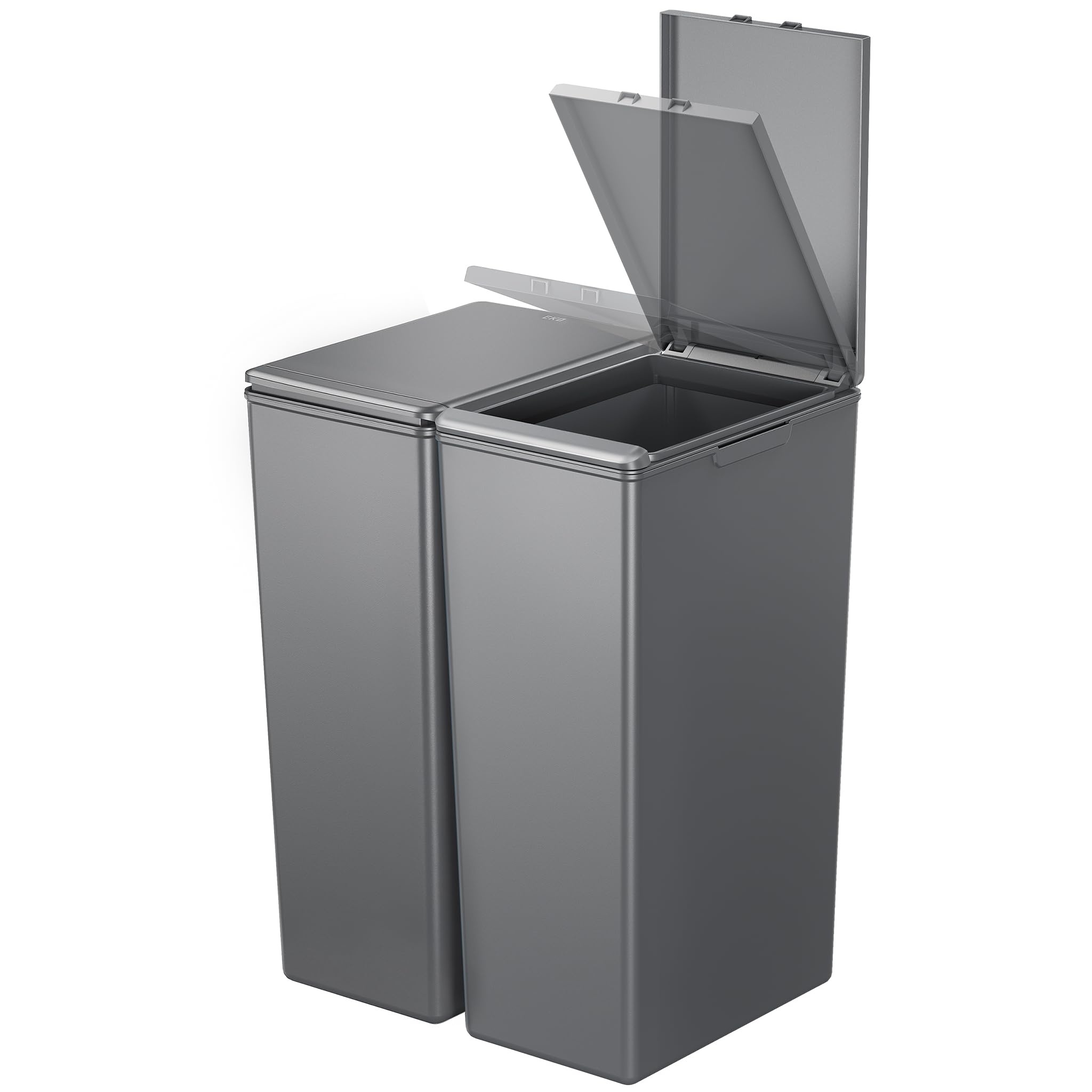 EKO Morandi Twin Pack (2 x 40L) Kitchen Bin with Touch-Top Lids, Plastic Double 