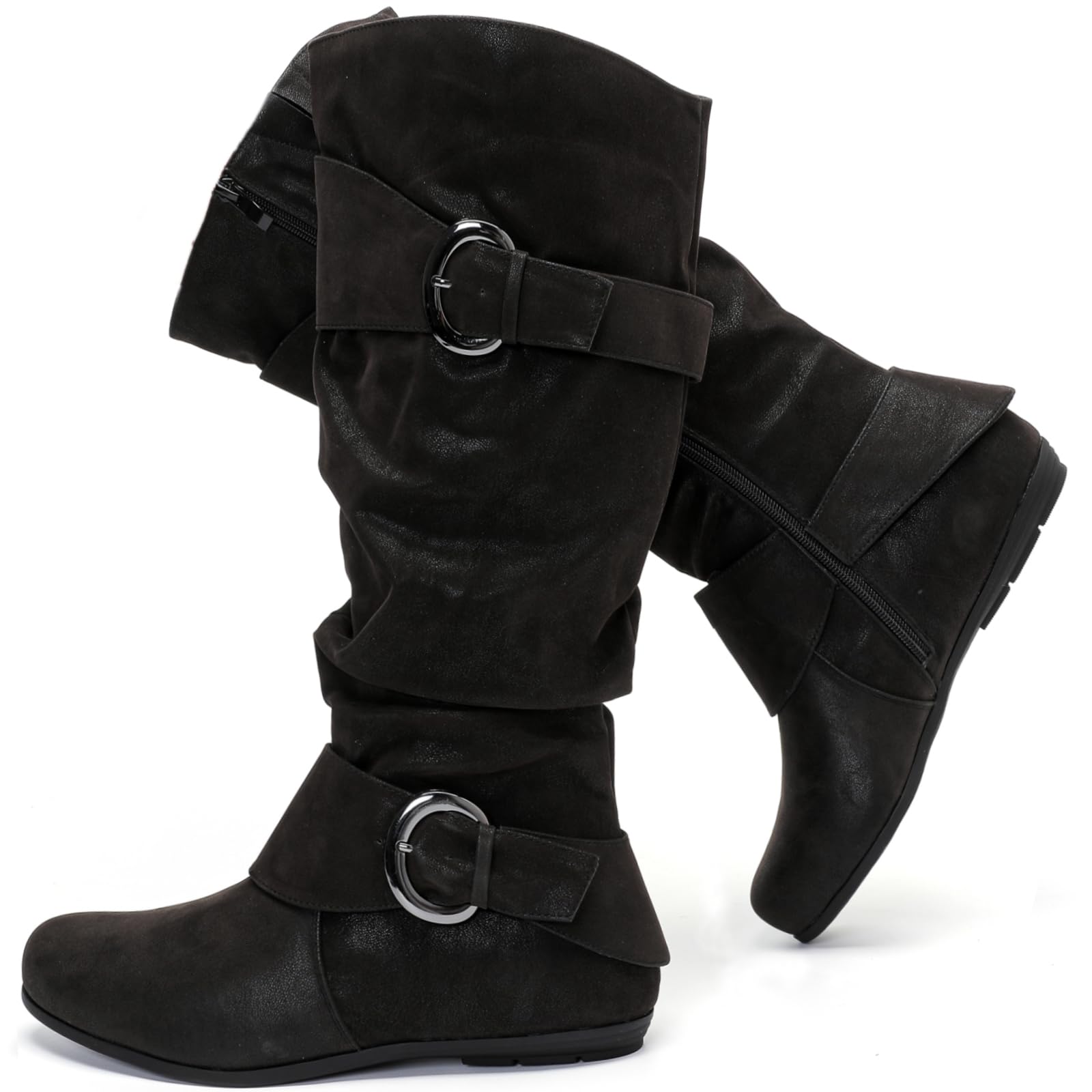 Luoika Women's Extra Wide Calf Knee High Slouchy Boots, Wide Width Tall Boots wi