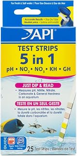 API 5-in-1 Test Strips for Freshwater and Saltwater Aquariums, 25-Count Box