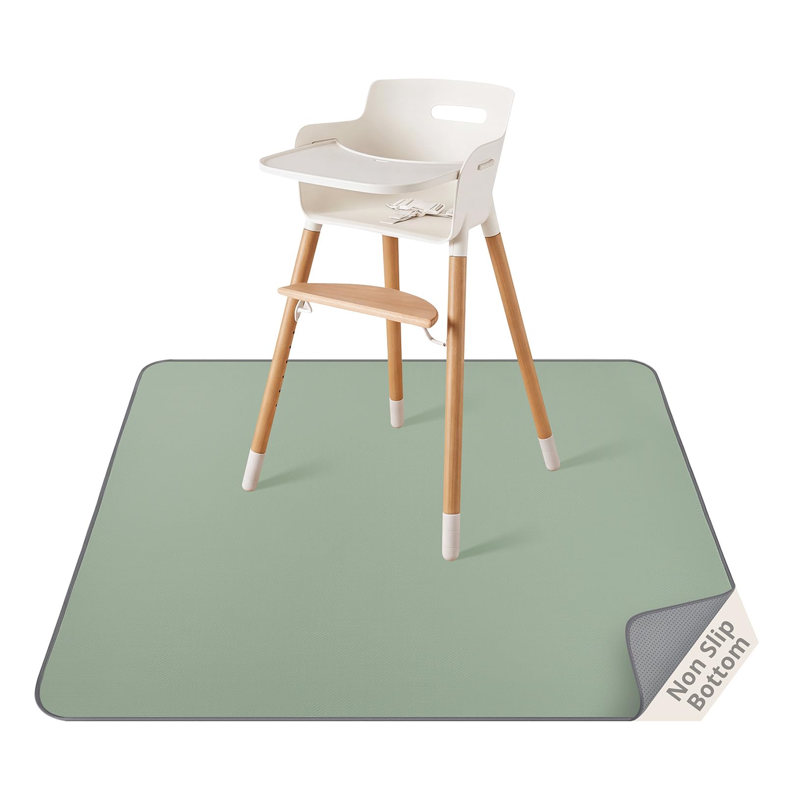 Blissful Diary Baby Splat Mat for Under High Chair, 50.4 x 50.4 Inch Wipeable Sp