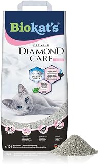 Biokat's Diamond Care Classic Scented Fine Cat Litter with Activated Carbon and Aloe Vera - 1 Bag (1 x 10 L)