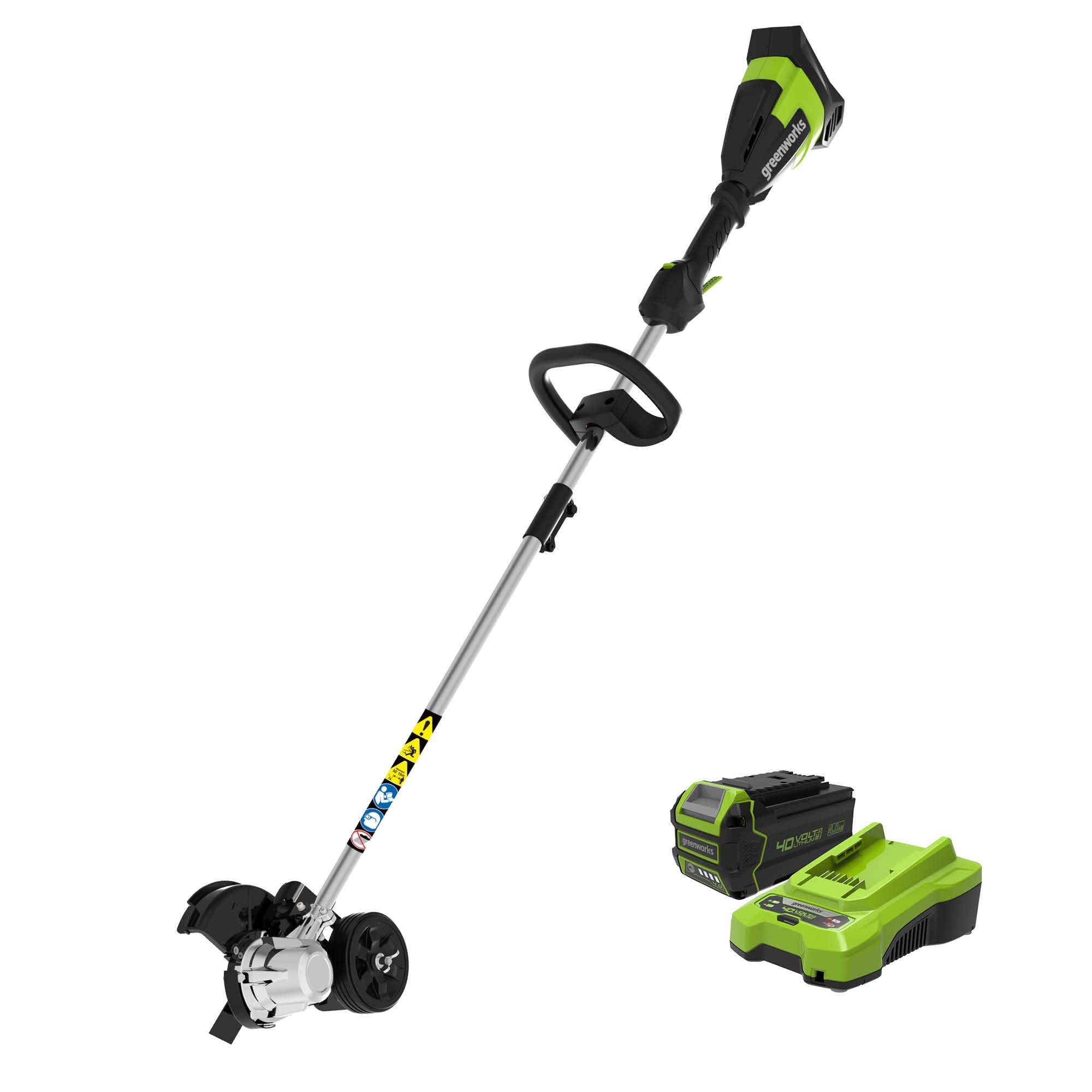 Greenworks 40V 8 in Cordless Electric Lawn Edger, 4.0 Ah Battery, Charger | 8" B