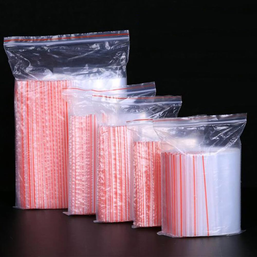 100 Bags/Pack Small Clear Plastic Bags with Zipper Closure Jewelry Storage Organ