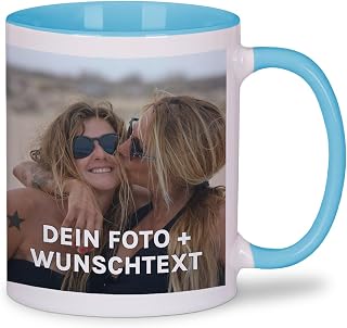 Personalised Mug | Personalised with Photo or Text | Mug with Picture | Gift Idea | Photo Mug | Office Mug or for Home | Dishwasher Safe | Blue