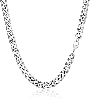 PROSTEEL 3/6/9/12mm Collier Homme Chaîne Cubaine en Acier Inoxydable/Plaqué Or, Chaîne Collier Femme - Longueur de 36/46/51/55/61/66/71/76cm