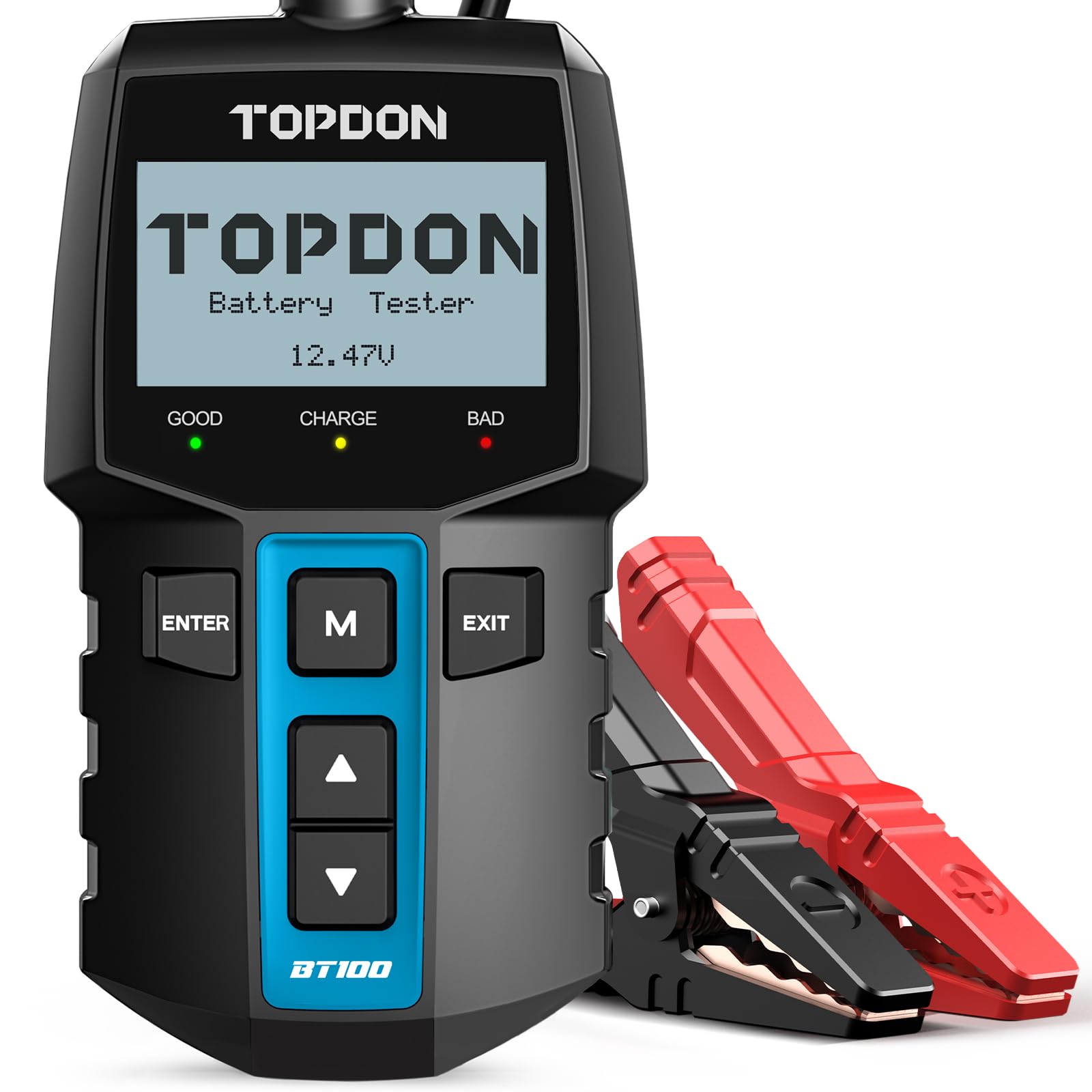 TOPDON BT100 12V Car Battery Tester, Charging Cranking System Tester | 100-2000 