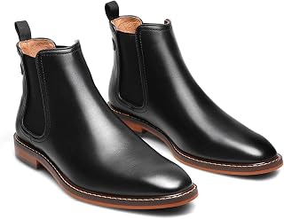 DESAI Men's Chelsea Boots, Handmade Genuine Leather Dress Shoes, Slip On Formal Footwear Booties