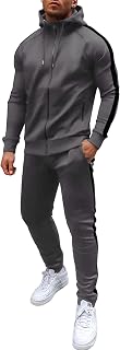 COOFANDY Tracksuit Mens Full Zip Hoodie Sweatsuit 2 Set with Zipper Pocket