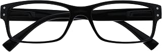 OPULIZE The Company Reading Glasses Men Black Large Designer Style Readers Spring Hinges R11-1 +1.50