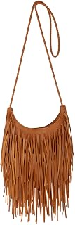 Fecialy Vintage Fringe Hobo Bags for Women Vegan Leather Tassel Crossbody Bag Western Hippie Shoulder Bag