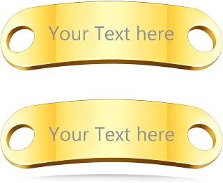 Custom4U 2Pcs Custom Shoelaces Buckle Nameplate Decorations Charms for Shoe Sneakers Accessory Gift for Men Women