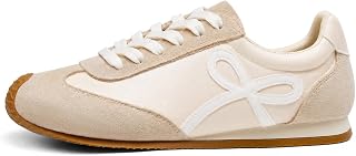 Coutgo Scarpe da ginnastica da donna, con lacci, alla moda