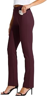 Willit yoga pants women straight leg work pants stretch office casual 4 pockets belt loops 28" 29" 30" 31" 33"