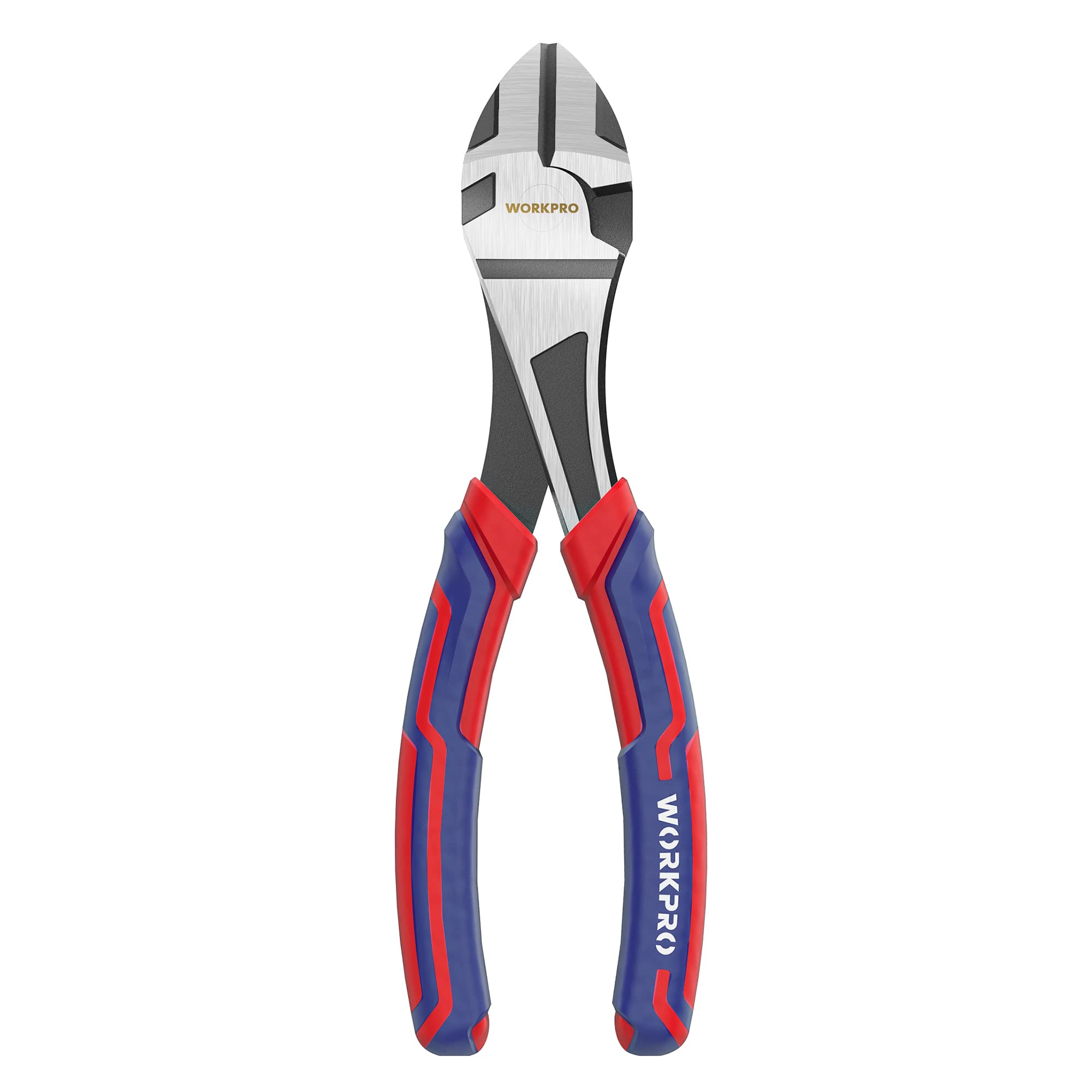 WORKPRO 7-Inch Diagonal Pliers in CRV Steel for Cutting Wires, Bi-material Handl