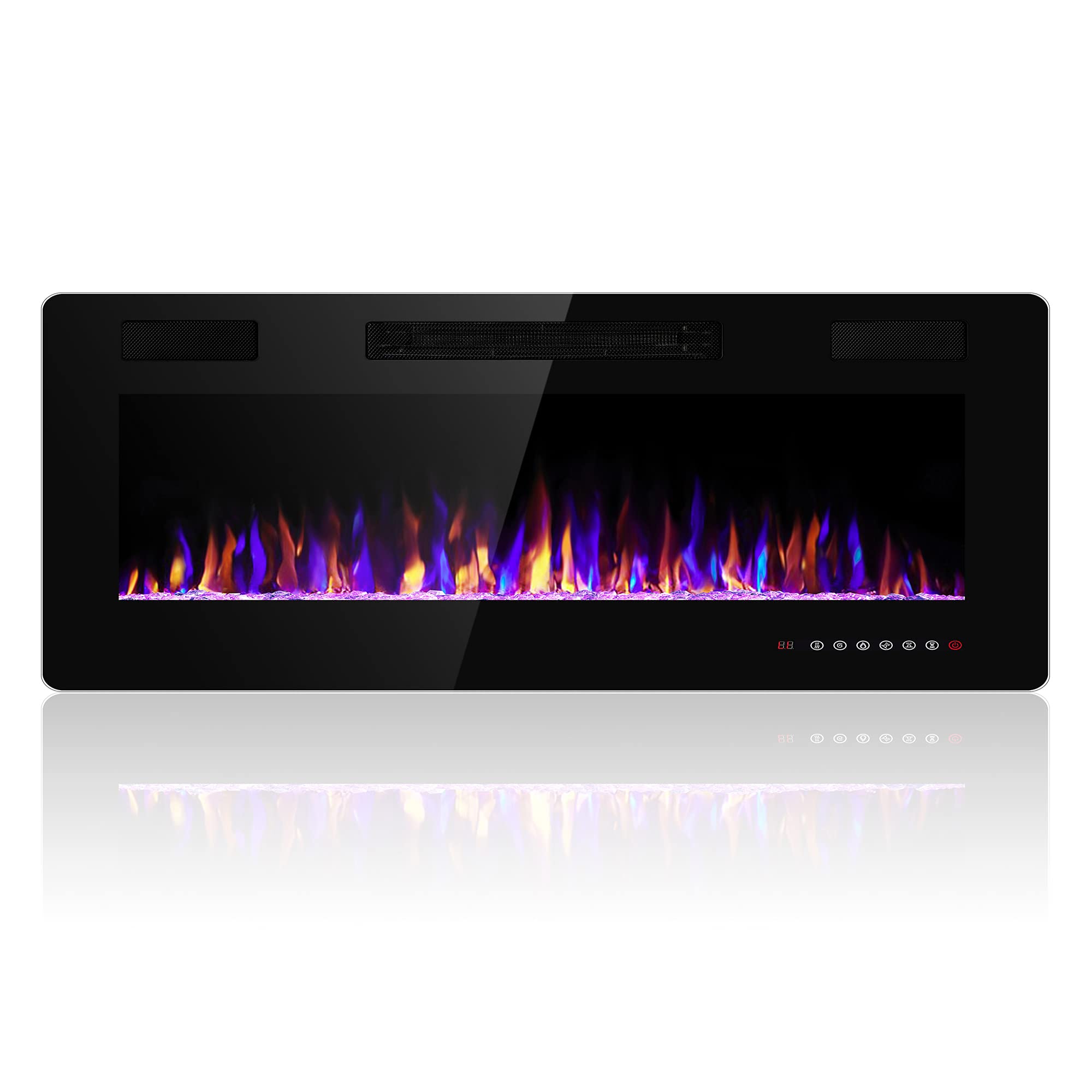 Electactic 36 Inch Electric Fireplace Insert Ultra-Thin - Recessed & Wall-Mounte