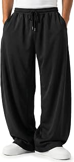 Qlarnaweer Men's Baggy Sweatpants Wide Leg Lounge Sweat Pants with Pockets