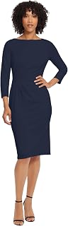 Maggy London Womens Scuba Crepe Pleat Tuck Waist DressDress