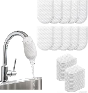 Tap Water Filter Bags 100pcs with 10 Cable Ties Kitchen Sink Faucet Filter Tap Filter Bags Cable Ties Fine Mesh Sediment Filtration for Kitchen Sink
