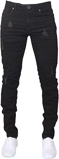 Enzo Mens Super Skinny Fit Jeans Stretch Ripped Biker Denim Pants All Waist Legs