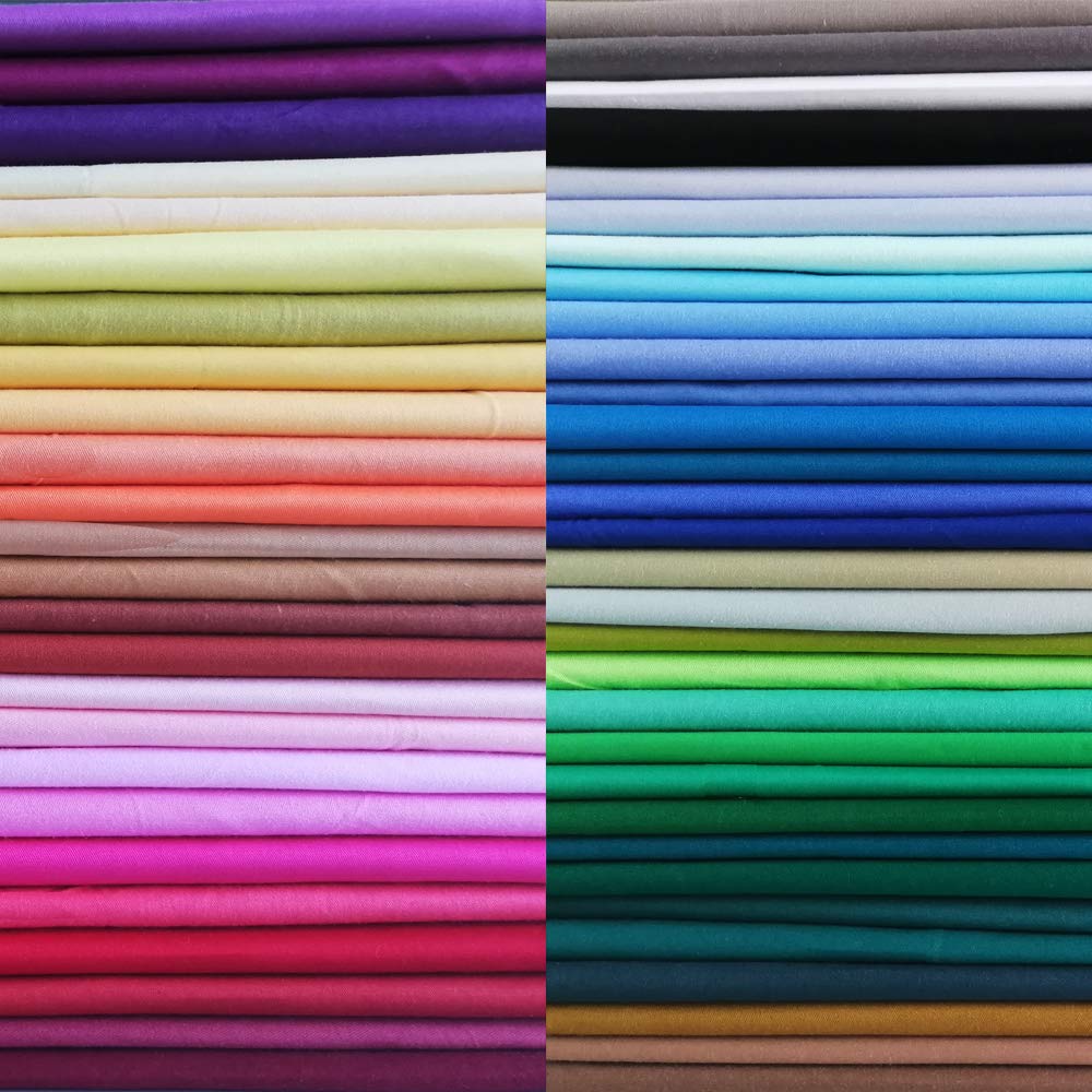50pcs 5 x 5 inches Cotton Fabric Bundle-Solid | Multicolor Cotton Fabric Bundle 