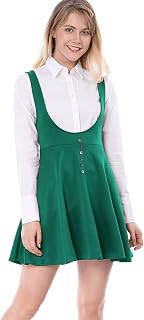 Allegra K Women's Lolita Dress Button Decor Flared Hem Above Knee Garter Skirt St Patrick's Day