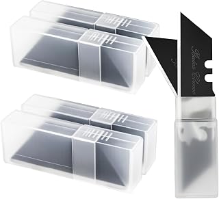 Bates- Utility Knife Blades, 40 Pack, Black, Replacement Blade for Box Cutters with Plastic Case