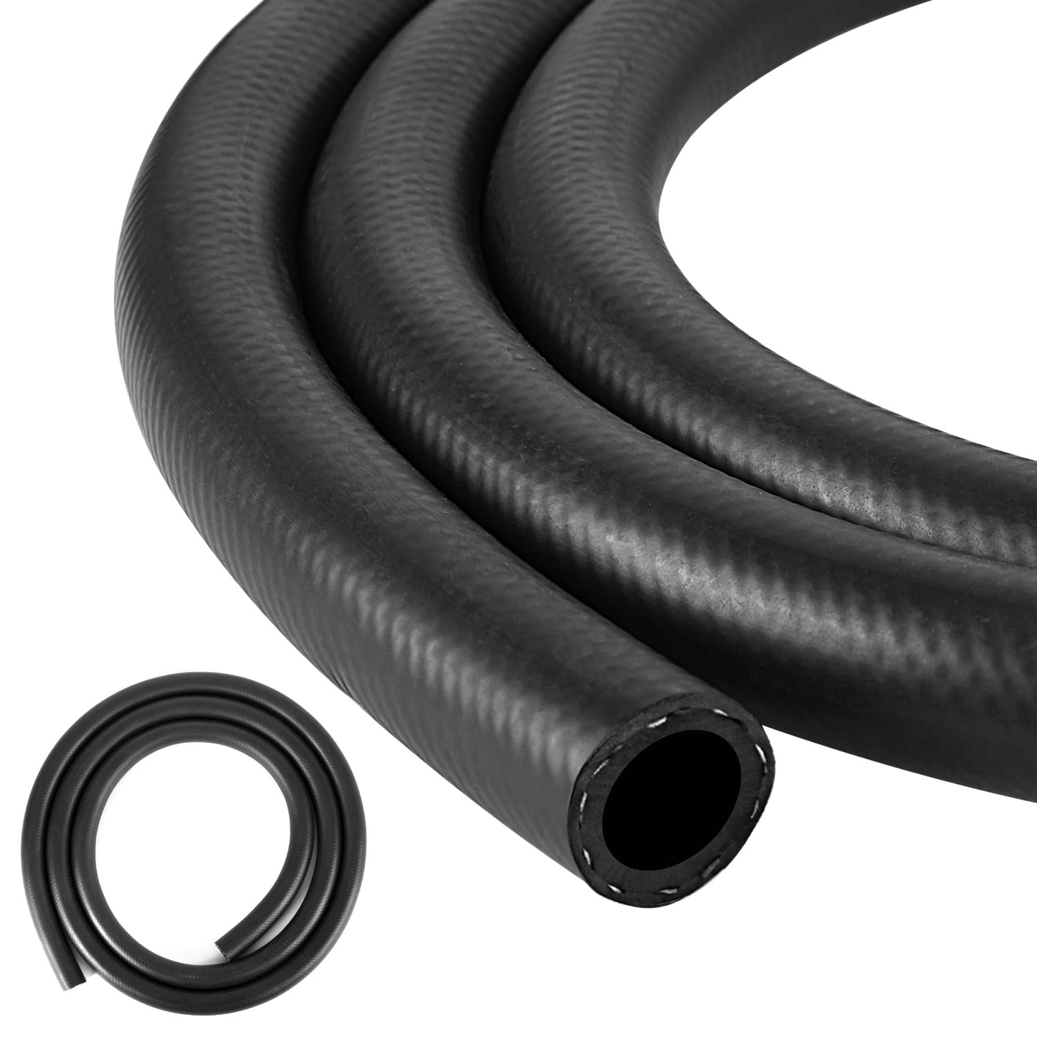 1/2 Inch (12mm) ID Fuel Line Hose 6.5FT NBR Rubber Push Lock Hose High Pressure 