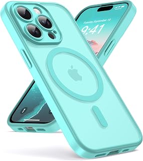 Oududianzi-Magnetisch Hülle für iPhone 15 Pro mit Magsafe, BlauGrün