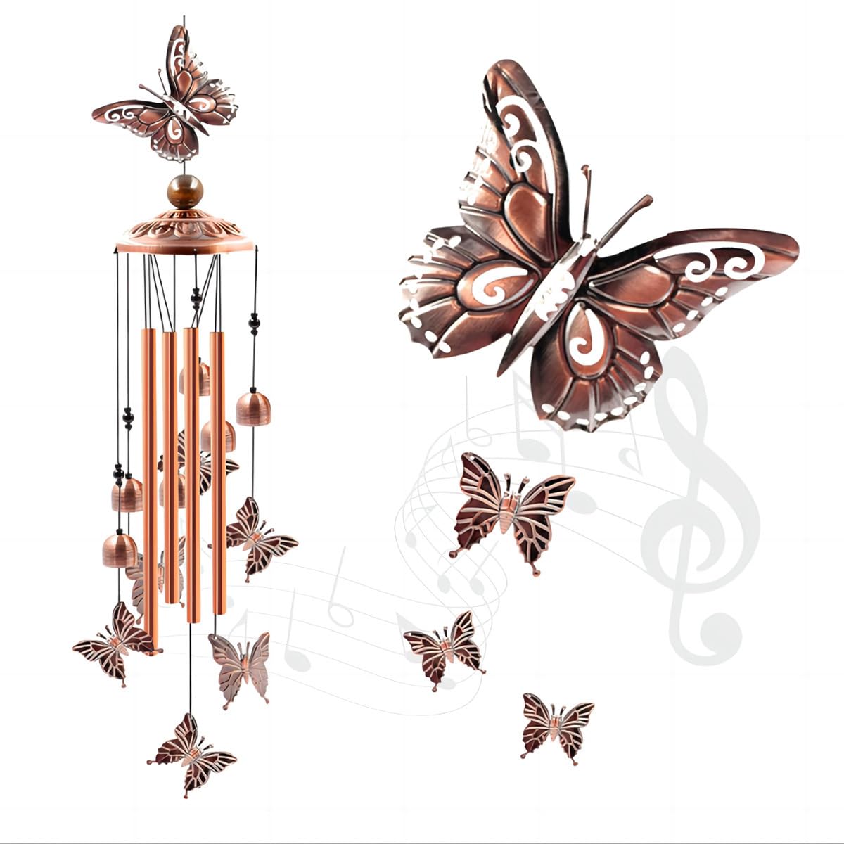 Outdoor Wind Chimes Handmade Wind Chimes with Animals Retro Style Indoor Outdoor