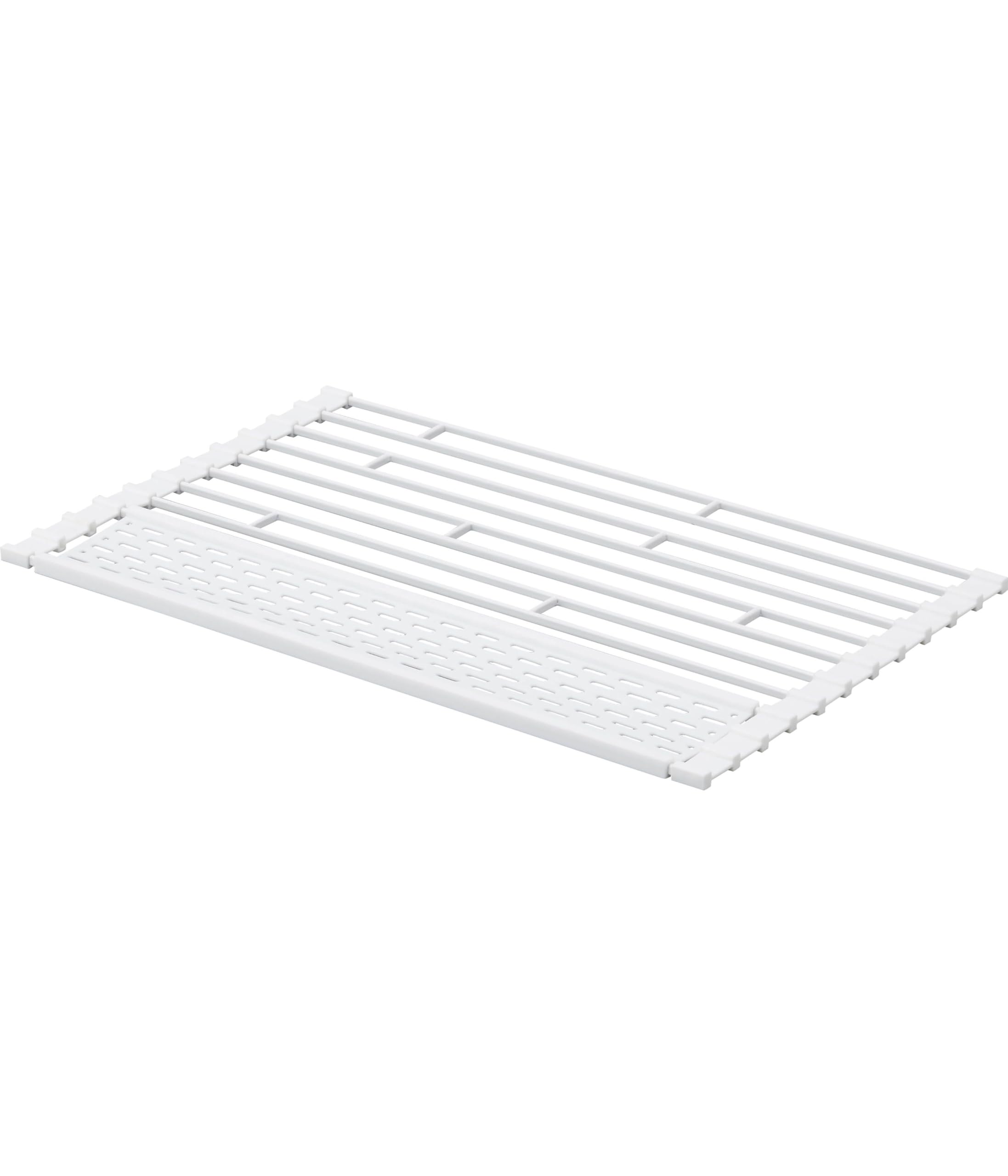 Yamazaki 5057 Folding Colander, Tower with Silicone Tray, S, White, Approx. 16.5