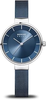 Bering Damen Solar Uhr | Armbanduhr 31 mm Edelstahlgehäuse und Zifferblatt | Milanaisearmband | Saphierglas | 5 ATM | 14631