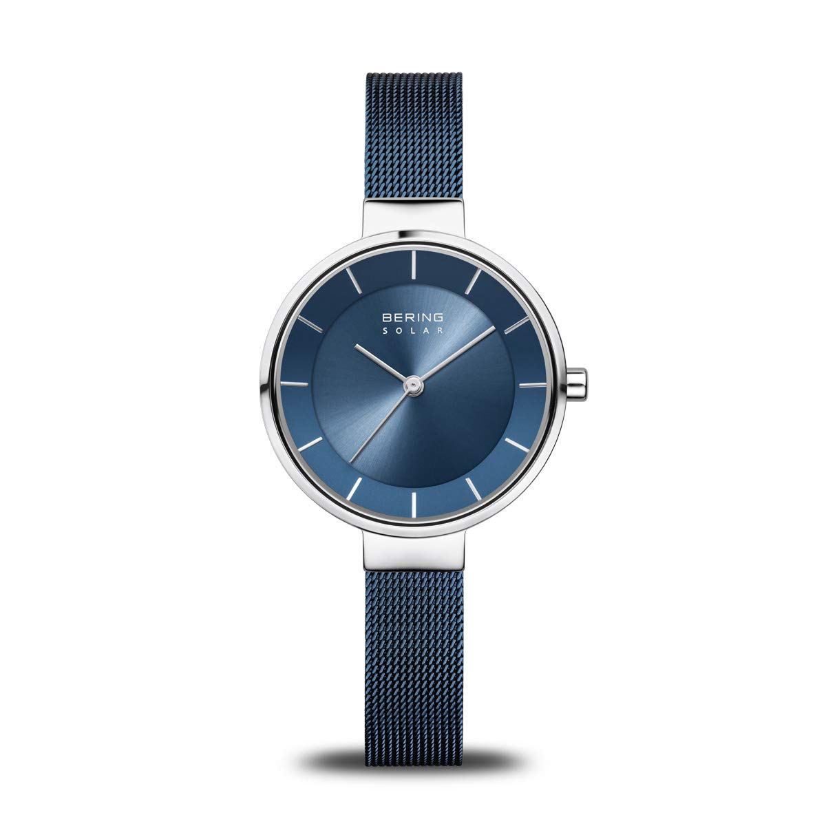 Bering Damen Solar Uhr | Armbanduhr 31 mm Edelstahlgehäuse und Zifferblatt | Mil