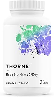 THORNE Basic Nutrients 2/Day, Vitamin & Mineral Formula, 60 Capsules | Comprehensive Daily Multi-Vitamin with Optimal Bioavailability, Gluten, Dairy & Soy-Free, NSF Contents Certified