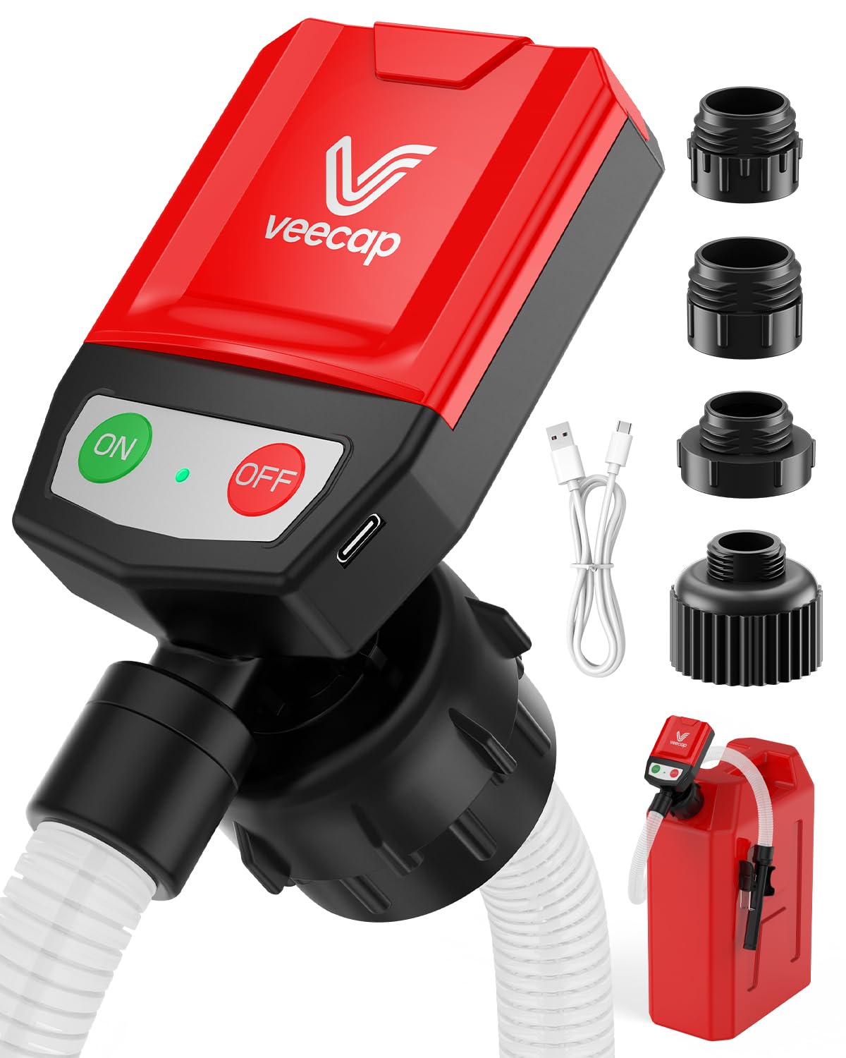 Upgraded Electric Fuel Transfer Pump with Smart Auto-Stop, 3.8↑ GPM Gas Can Pump