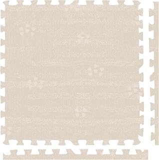 Play Platoon Kids Play Mat, 9 Tile 72x72 Inch - Brushed Cotton, Extra-Thick | Interlocking Foam Tiles, 24x24 Inch Tiles with Border Pieces, Non-Toxic Materials, For Toddlers, Playroom or Playpen