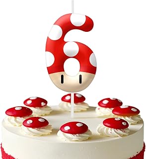 Red Cartoon Birthday Candles, Number 6 Candle Themed Birthday Party Supplies, 2.4 inch Birthday Candles for Cake Topper Party Decorations, Birthday Decorations for Boys Girls (Number 6)